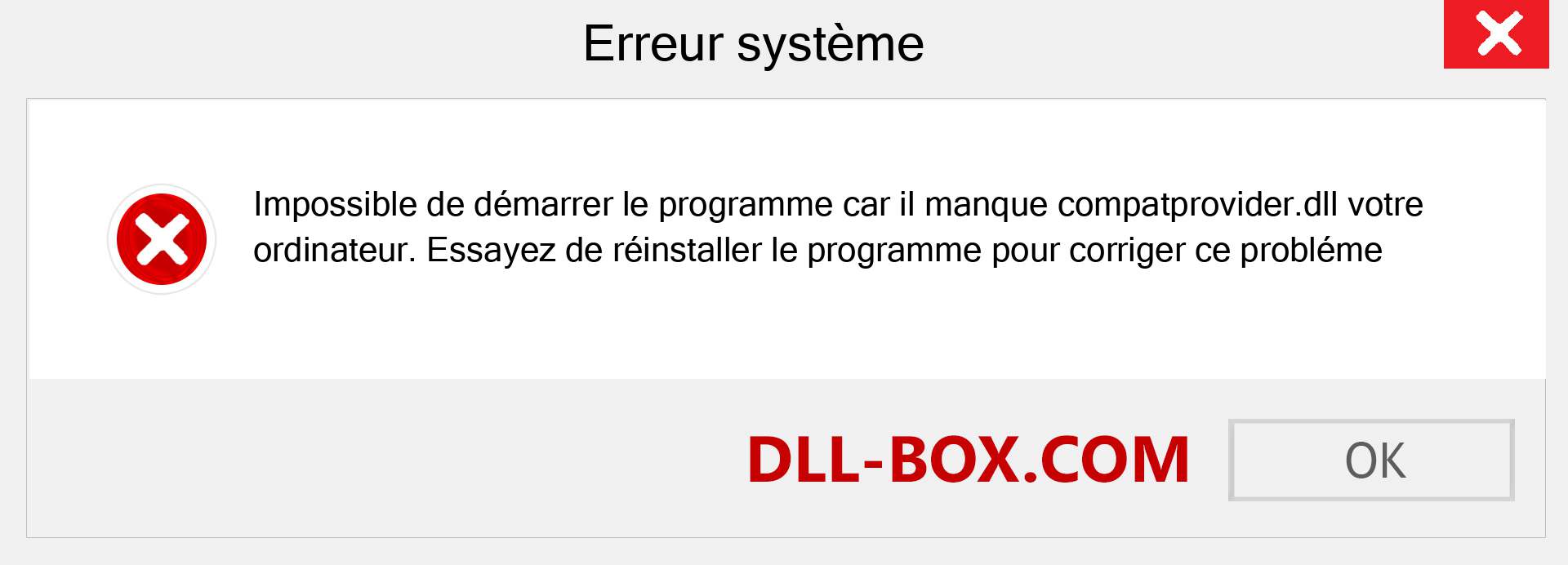 Le fichier compatprovider.dll est manquant ?. Télécharger pour Windows 7, 8, 10 - Correction de l'erreur manquante compatprovider dll sur Windows, photos, images